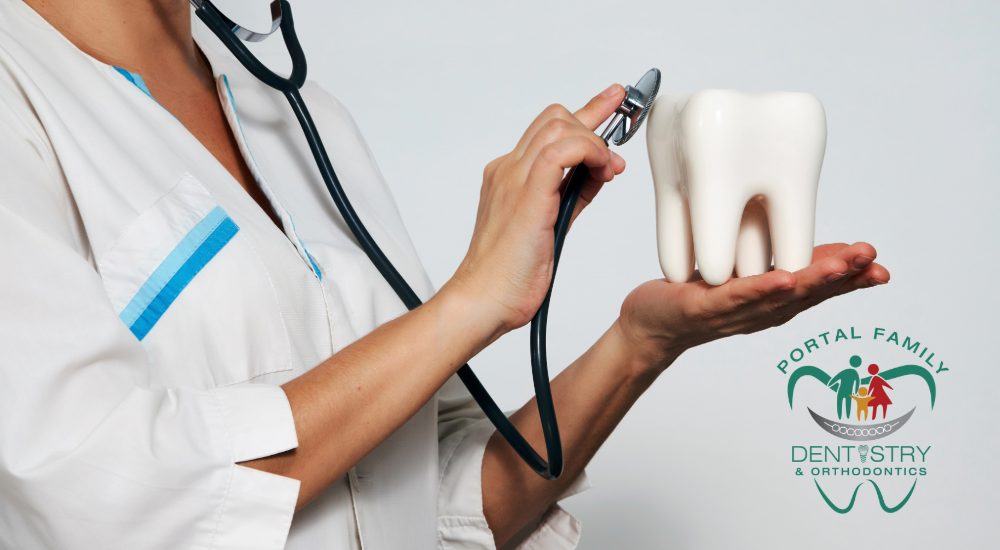 dentist checking tooth