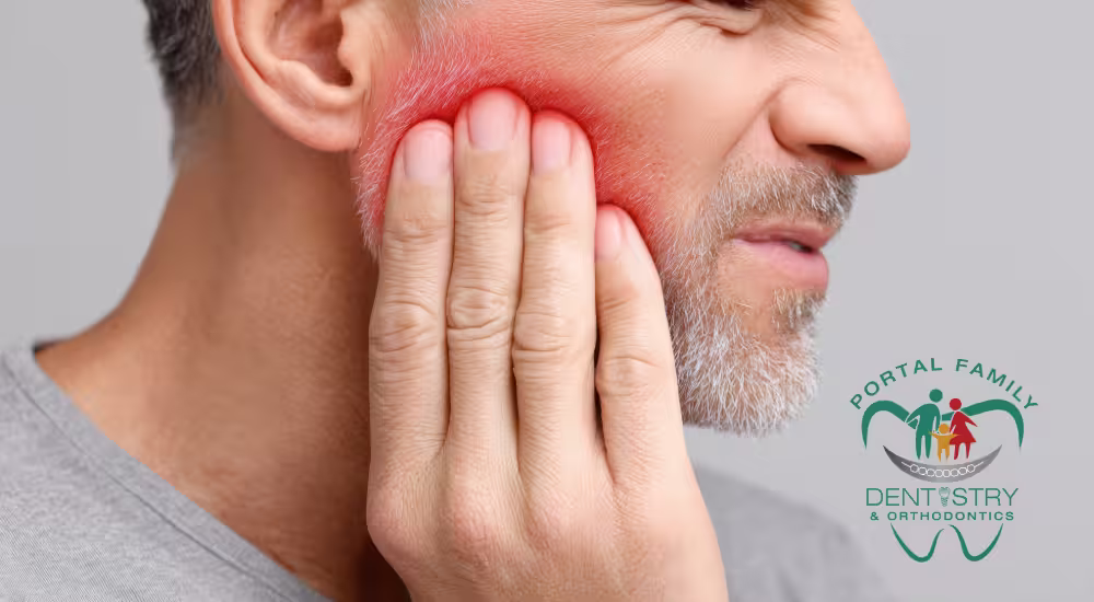 man with jaw pain